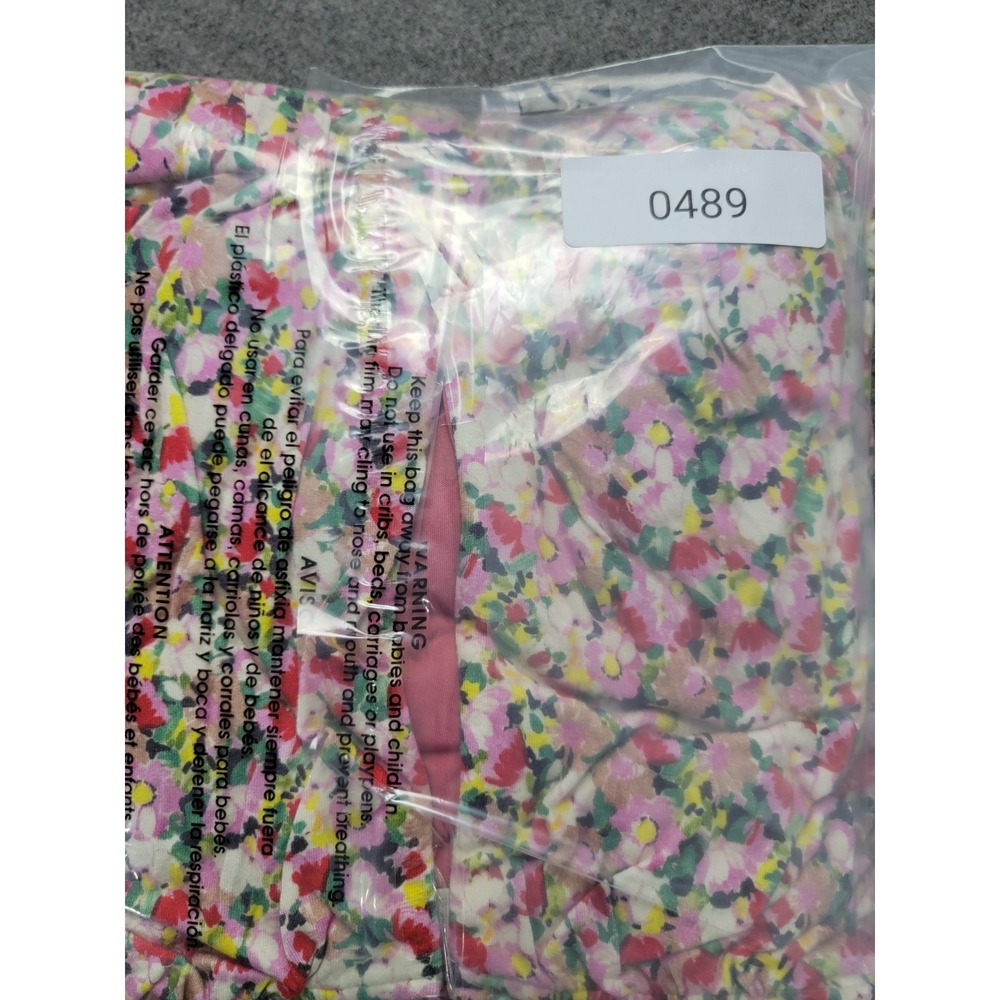 Boden Dress Womens 8R Multi Floral Stretch Puff Sleeve Keyhole Neck Empire Waist - Picture 8 of 8